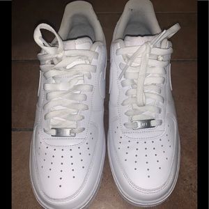 Men’s White Low Top Air Force 1s Size 9.5